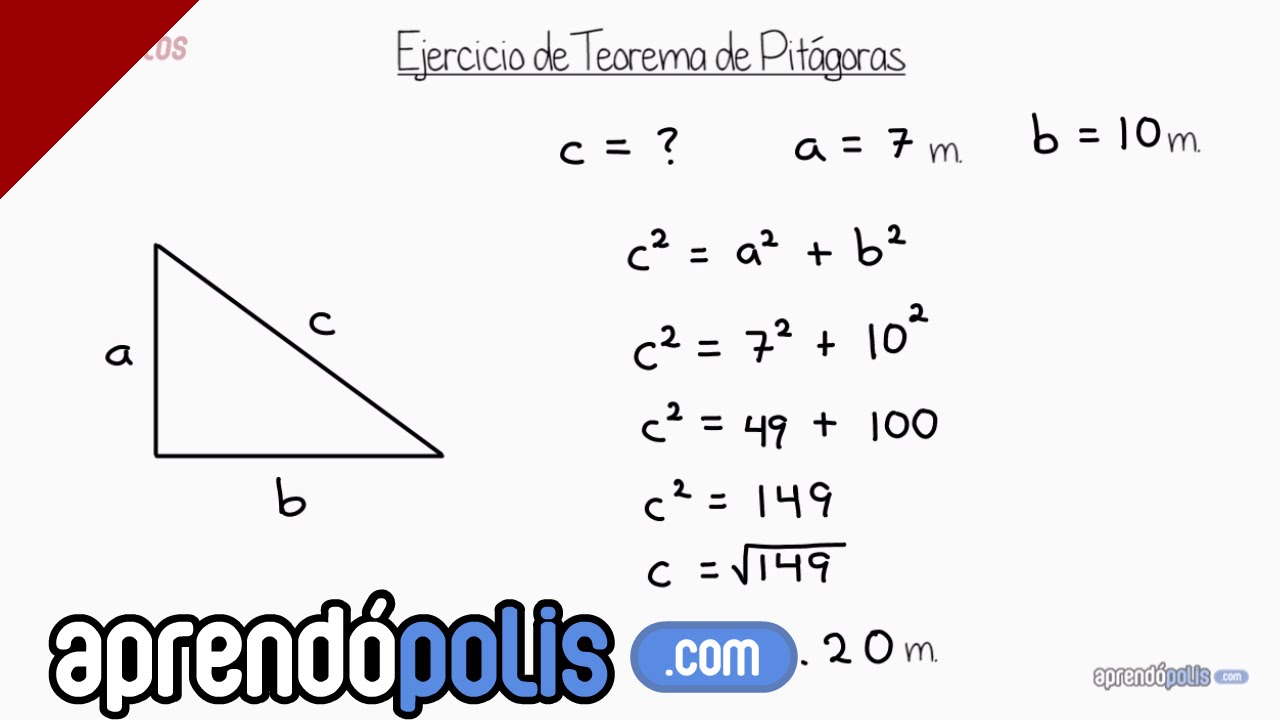 Fórmula de teorema de pitágoras