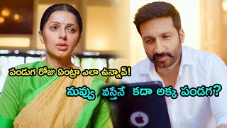 నువ్వు వస్తేనే కదా అక్క పండుగ | Bhumika Chawla And Gopichand Sentiment Dialogue Scenes | TFC Movies