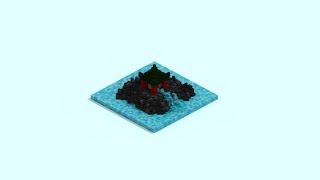 Island with Temple and sacred water - MagicaVoxel
