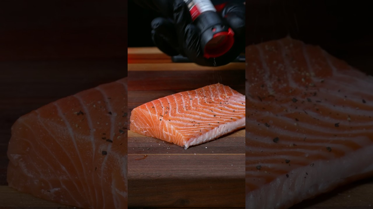แซลมอนทอดกรอบ แบบญี่ปุ่น Salmon Katsu #shorts #asmr