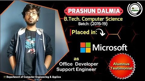 Alumni Testimonial | Prashun Dalmia | Working With Microsoft | B.Tech - CSE