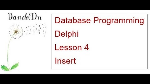 Database Programming Lesson 4 – Insert