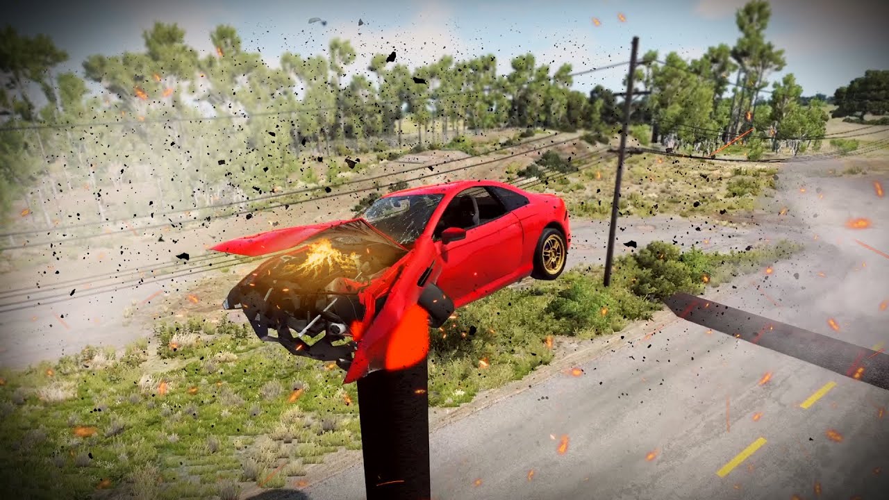 Car vs Pole Crash Test | Cars And Pole | BeamNG Drive
