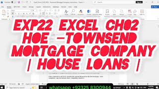 📊 Exp25 Excel Ch02 HOE – Townsend Mortgage Company | Excel 2025 Assignment