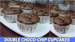 Eggless Double Choco-Chip Cupcakes Recipe | एग्ग्लेस डबल चोक्लेट कपकेक्स |Must Try Chocolate Cupcake