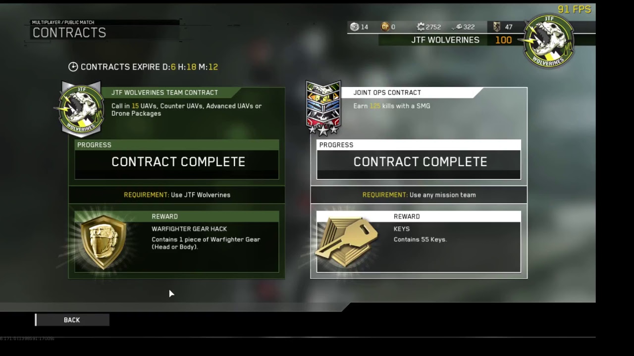 Opening New CONTRACTS Week 21-WARFIGHTER GEAR HACK+55 KEYS HACK-Call of Duty-Infinite Warfare