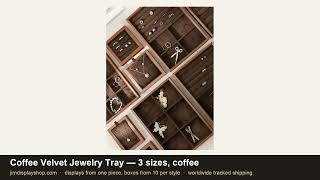 Coffee Velvet Jewelry Tray for Retailers — Small Ring & Chain Display Plates video