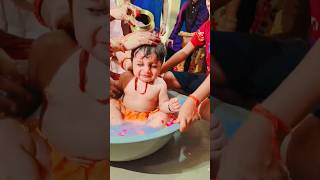 So Cute Baby Boy Annprashan Ceremony 🥣❤️ #shortsfeed #trending #cutebaby #bhojpuri #explore #shorts