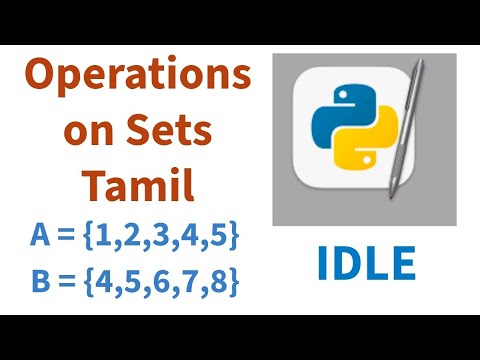 Python Lab -3 Operations on Sets Tamil for programming in Python Lab-3 ...