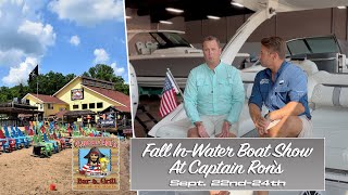 Fall In-Water Boat Show At Captain Ron's - September 22nd to 24th - Lake of The Ozarks
