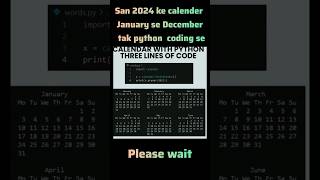 Details How make a Calendar in python coding|| Make a Calendar|| python coding #shorts #coding Update