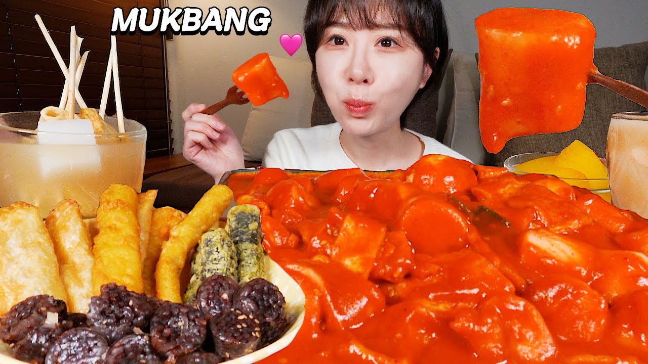 💗말랑쫀득 할머니가래떡떡볶이, 순대, 튀김, 어묵 분식 한가득 먹방😍 Tteokbokki, Sundae, Fried snacks, Eomuk MUKBANG