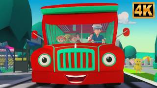 wheels bus go round round nursery rhymes kids kids songs