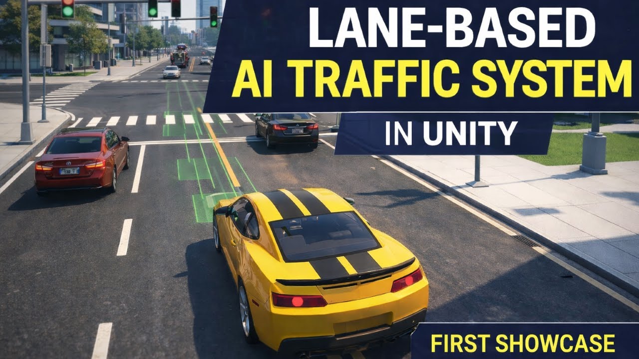 Lane-Based AI Traffic System in Unity | First Runtime Showcase
