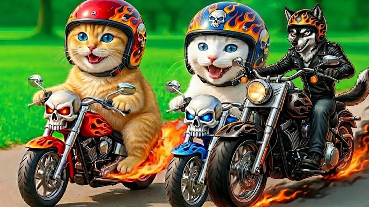 Кошка-мама и котенок управляют боевым танком «Дракон» 🐉🚗 Кошка-мама спасает потерявшегося щенка 💥🔥🐱