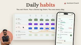 Daily habit tracking for coaching clients (steps, sleep, water) on Assistant Coach platform screenshot 3