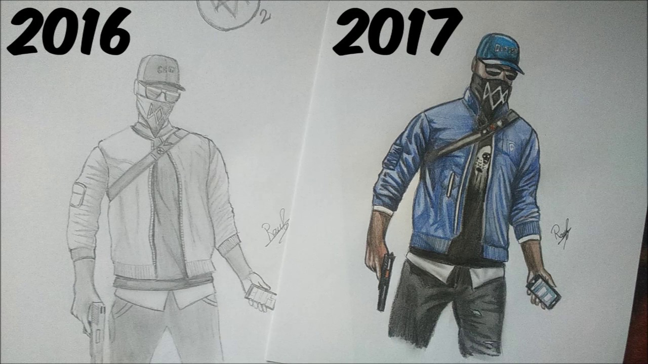 Watch dogs 2 Marcus- speed drawing REMAKED VERSION - YouTube