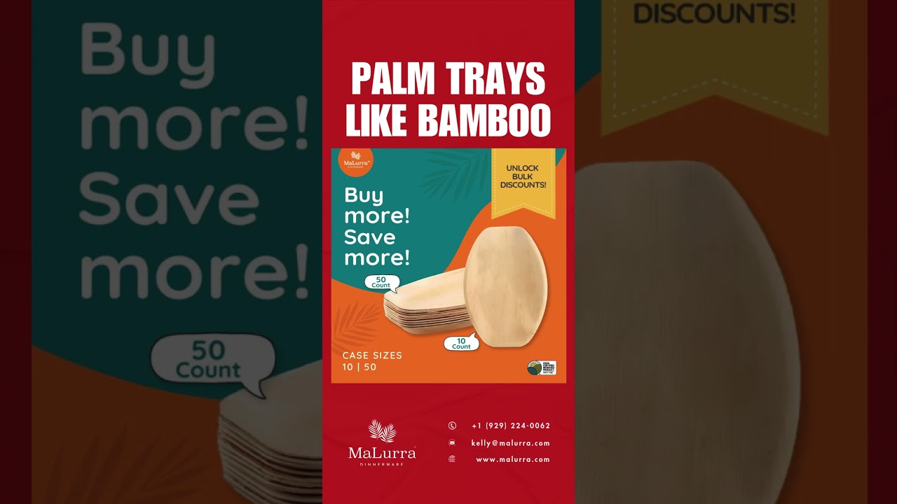 Serve in Style with Nature’s Touch | 15” x 10” Palm Leaf Oval Tray Like Bamboo🌿