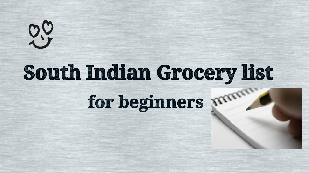 மளிகை அட்டவணை South Indian Grocery shopping list for beginners in