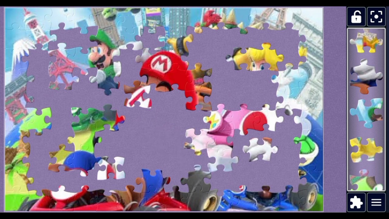 Racing Around the World with Mario //Cartoon jigsaw puzzle 🧩💕🧩 