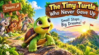 🎬 Title:🐢 The Tiny Turtle Who Never Gave Up | Inspiring Cartoon Story for Kids📝 