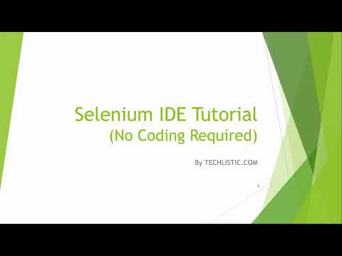 Selenium IDE Tutorial
