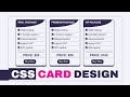 CSS PRICING CARD DESIGN AND HOVER EFFECT  - USING HTML AND CSS