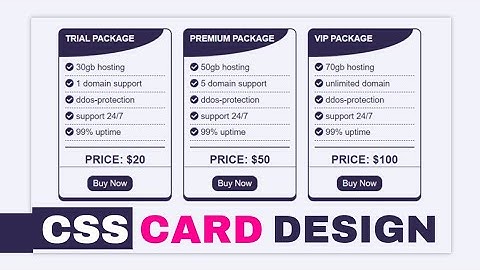 CSS PRICING CARD DESIGN AND HOVER EFFECT  - USING HTML AND CSS
