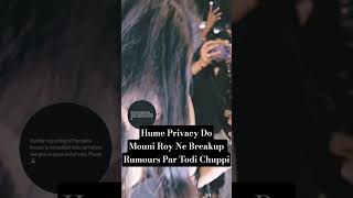 Hume Privacy Do Mouni Roy Ne Breakup Rumours Par Todi Chuppi