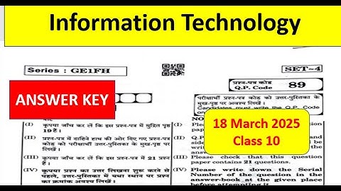 Class 10 Information Technology Answer Key 2025 | CBSE IT 402 MCQ Solution 2025 | IT 402 Set 4 Key
