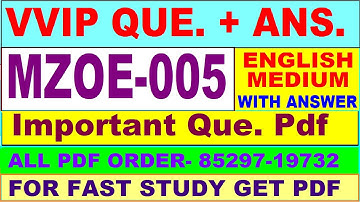 MZOE 005 important questions with answer in English | mzoe 005 Previous Year Question Paper