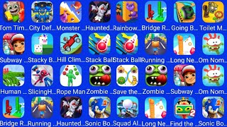 Tom Time Rush,City Defense,Monster Catch,Haunted Castle,Subway Surf,Stacky Bird,Hill Climb Racing... screenshot 1