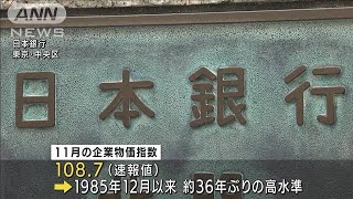 企業物価指数9％↑ 41年ぶりの伸び率・・・資源高が影響(2021年12月10日)
