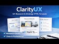 ClarityUX – UX Research &amp; Product Strategy Website Template (HTML | One Page)