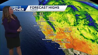 Partly cloudy and noticeably cooler today