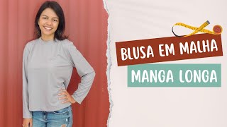 BLUSA EM MALHA COM MANGA LONGA (SEM MOLDE)