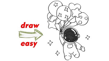 HOW TO DRAW CUTE ASTRONAUT