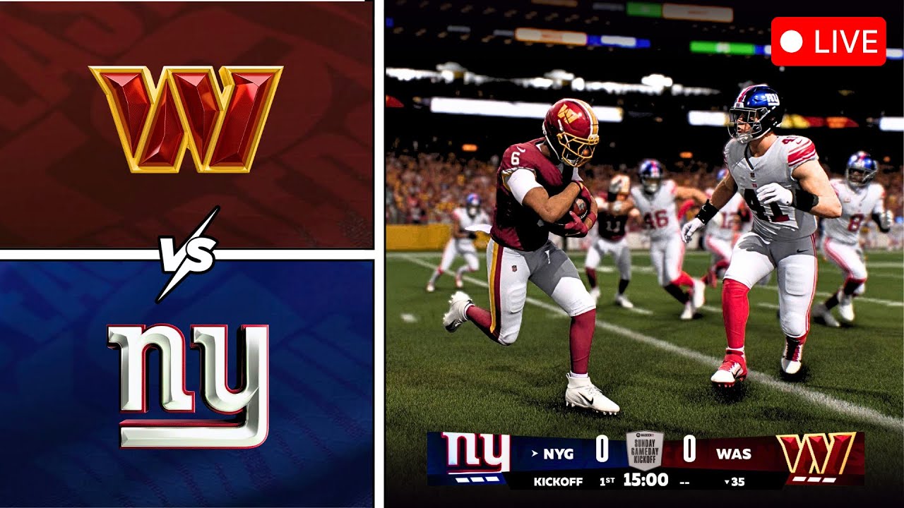 🔴 LIVE 🏈 Washington Commanders vs New York Giants / NFL Week 5 / Madden 27 Simulation!