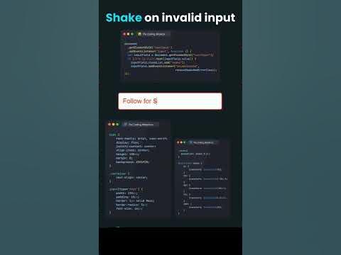 shake on invalid input #html5 #css #javascript #coding #shortsvideo # ...