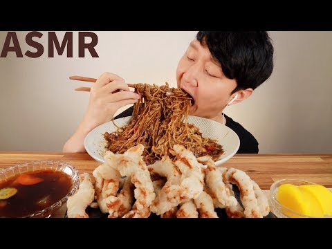 ASMR 차돌박이 듬뿍 유니짜장면과 찹쌀탕수육 리얼사운드 소리 먹방! black-bean-sauce noodles MUKBANG EATING SOUND～PRUMIR～