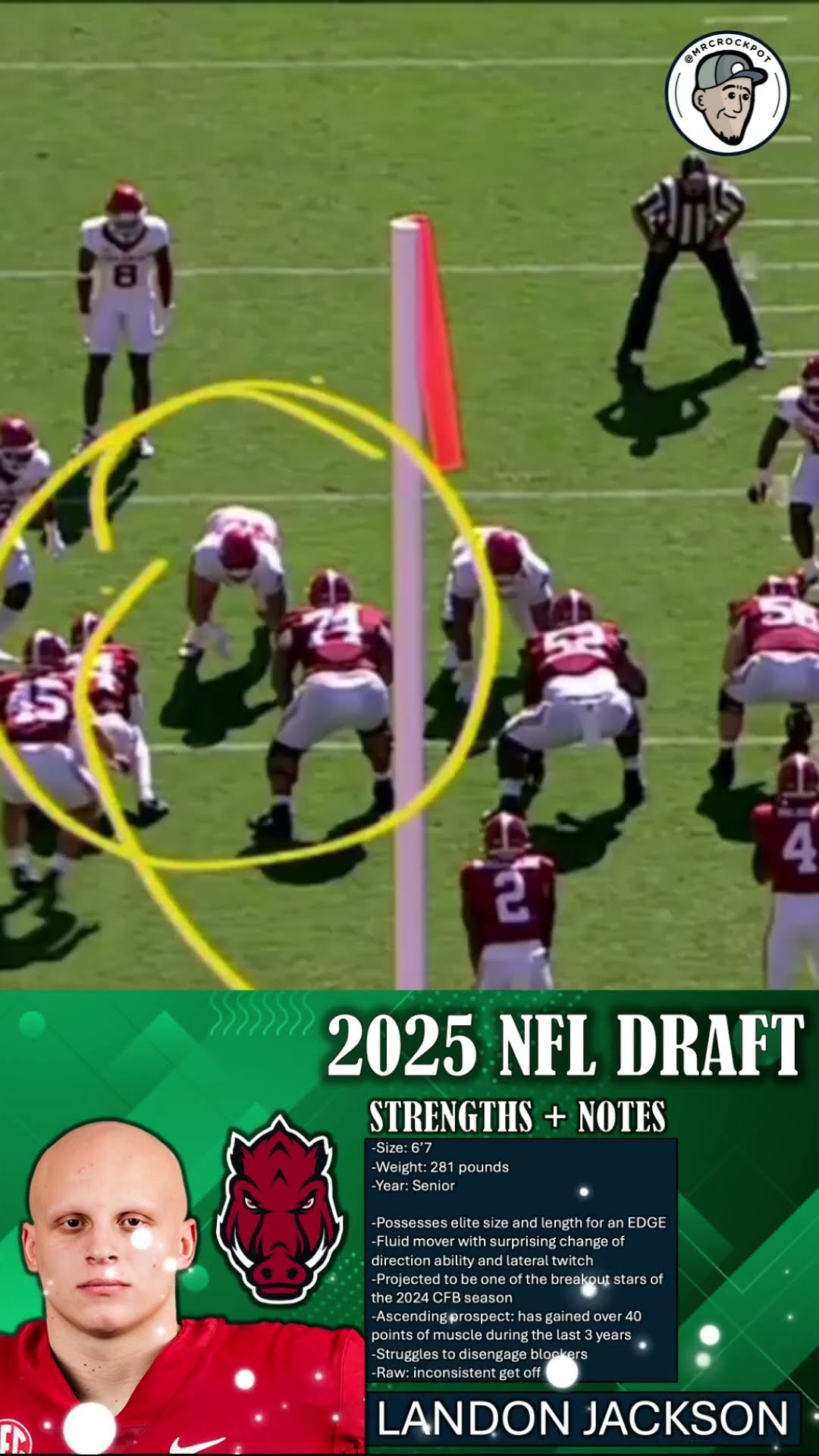 Want size on the DLINE? Landon Jackson is a 6'7 BEAST of an EDGE rusher ?? EAGLES DRAFT TARGETS
