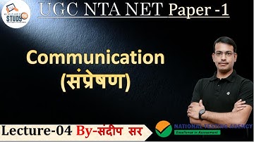 UGC NTA NET GENRAL PAPER 01: Communication संप्रेषण Master Video Class by Sandeep Sir Study91