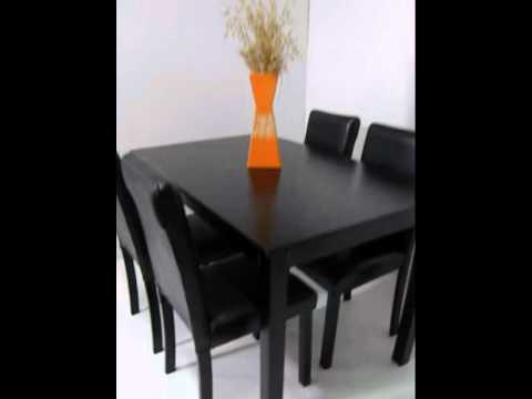 Deltacolchones . juego de comedor 4 sillas tapizadas. youtube