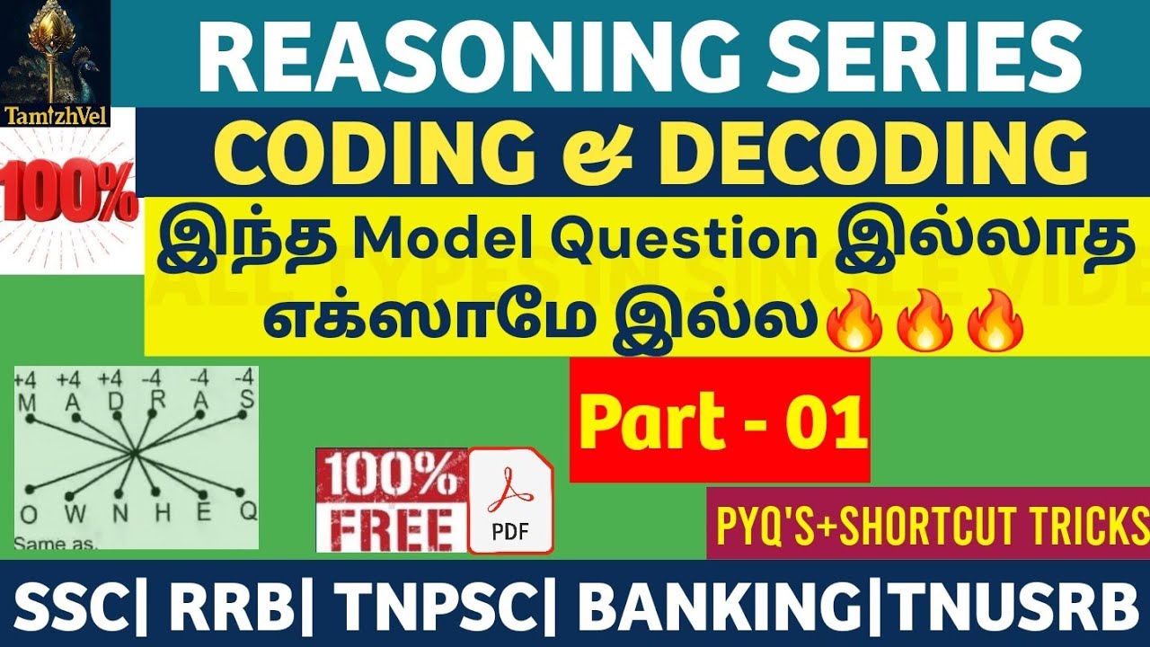 Reasoning In Tamil |CODING - DECODING in tamil - 02| SSC, RRB, TNPSC  | Free pdf 