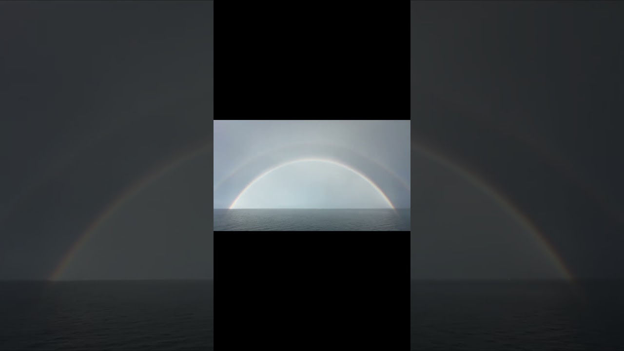 Rainbow at an offshore oil field