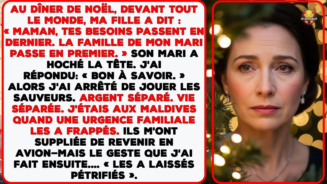 À Noël, ma fille a dit : « Maman, la famille de mon mari passe en premier. »