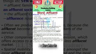 Affluent - Meaning And Example American And British Pronunciations Toefl, Ielts Vocabulary