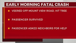 20-year-old Nashville man killed in single-vehicle Mt. View Road crash