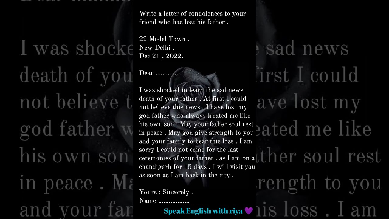 Easy Condolences Letter 