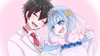 リクエストイラストメイキングその6【カゲチヨ&ヒサメの結婚式】【混血